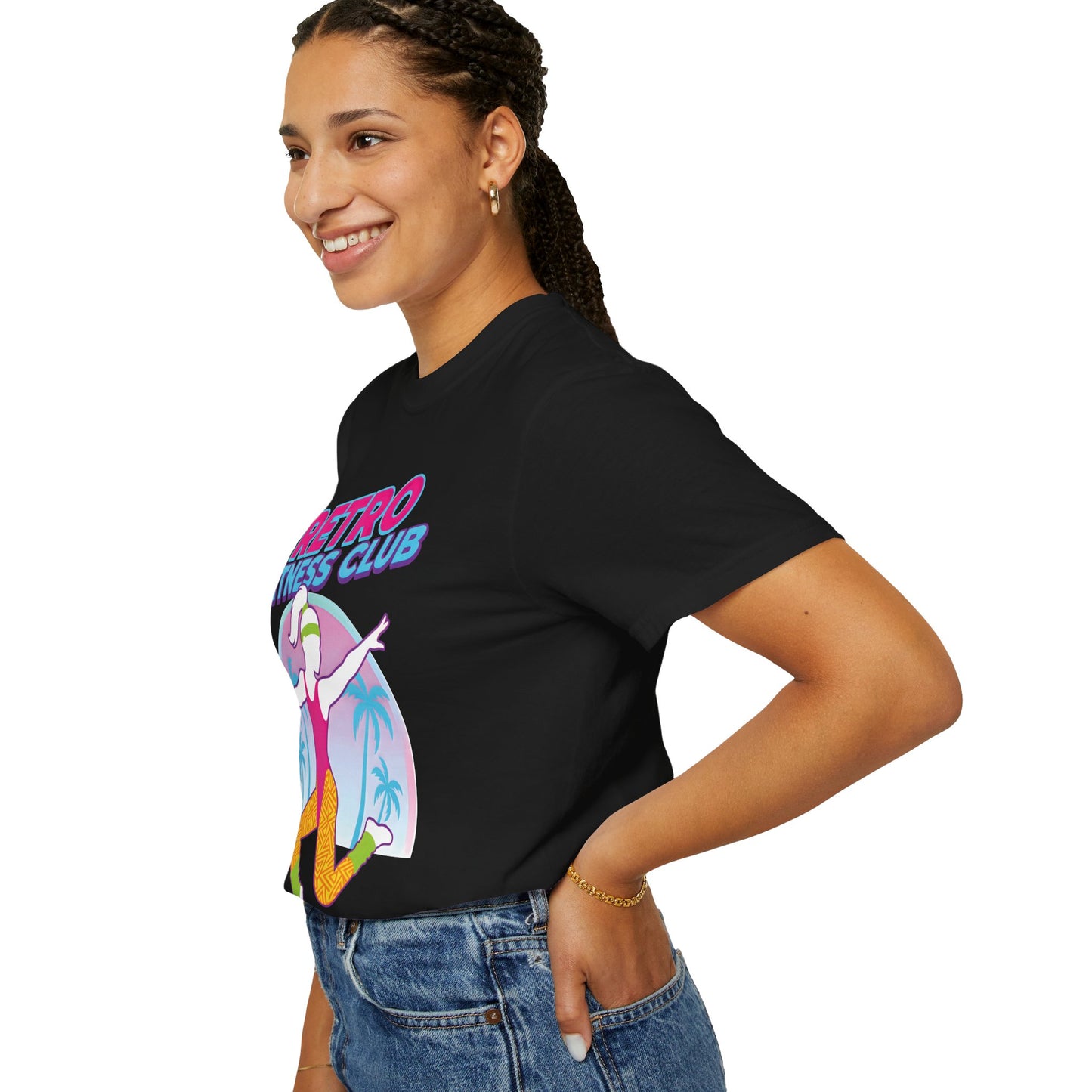 Retro Fitness Club 80s Aerobics Graphic Tee | Vintage Gym Shirt Women