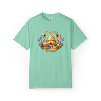 Beehive Honey and Lavender Tee | Vintage Nature Art Shirt | Botanical Garden Gift