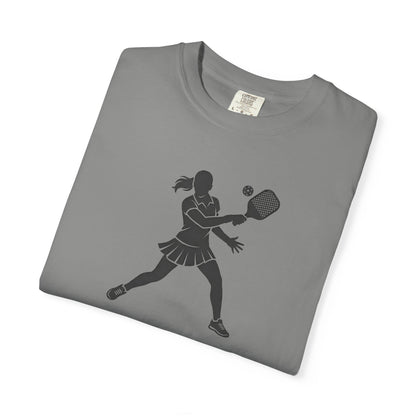 Pickleball Female Silhouette Icon Tee Minimalist Pickler Graphic Women T-Shirt
