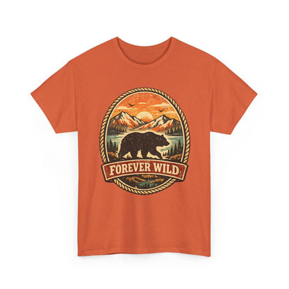 Grizzly Bear Forever Wild Badge Tee | Vintage National Park Shirt | Nature Lover Gift