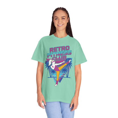 Retro Fitness Club High Kick 80s Tee | Vintage Aerobics Shirt Women