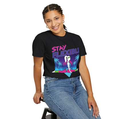 Stay Flexible Retro 80s Splits Aerobics Tee | Vintage Gym Shirt Women