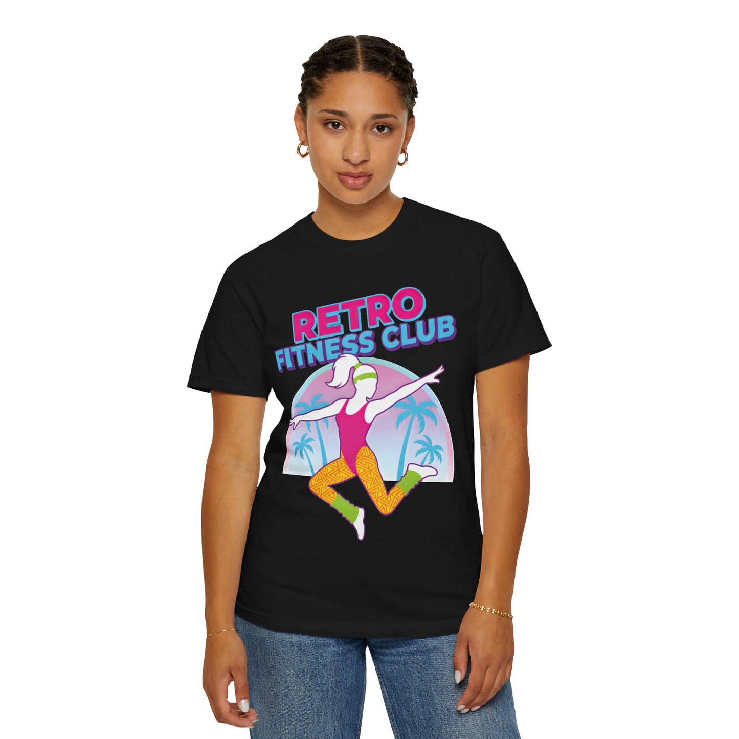 Retro Fitness Club 80s Aerobics Graphic Tee | Vintage Gym Shirt Women