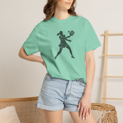 Pickleball Female Silhouette Icon Tee Minimalist Pickler Graphic Women T-Shirt