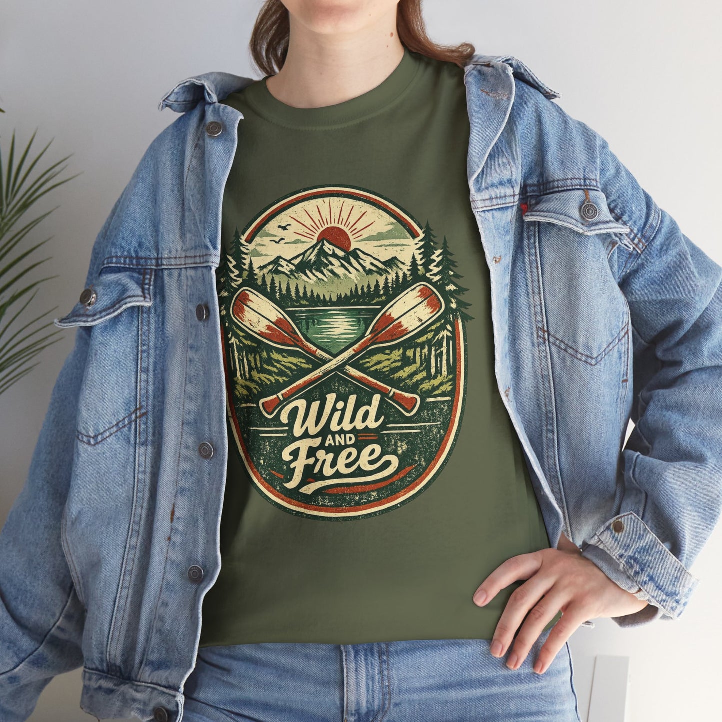 Wild and Free Badge Tee | Vintage Adventure Shirt | Outdoor Explorer Gift