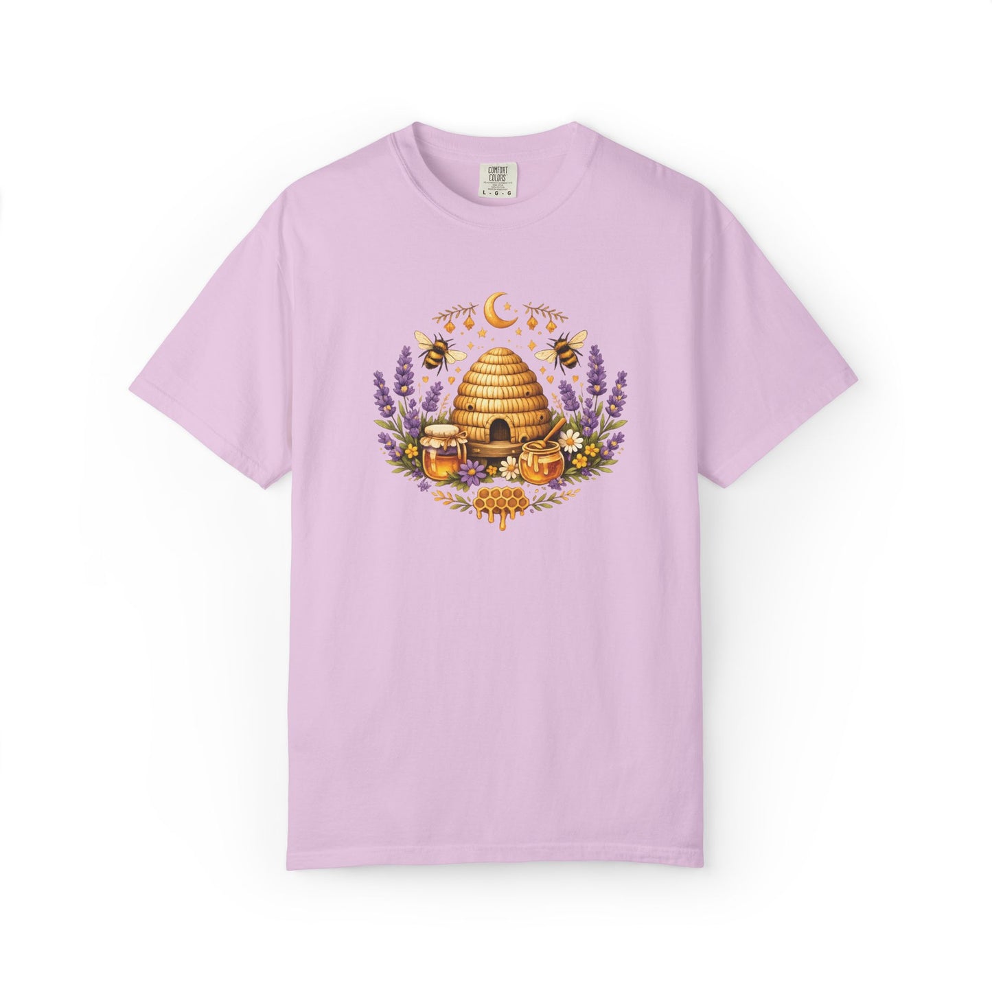 Beehive Honey and Lavender Tee | Vintage Nature Art Shirt | Botanical Garden Gift