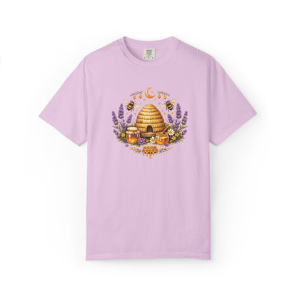 Beehive Honey and Lavender Tee | Vintage Nature Art Shirt | Botanical Garden Gift