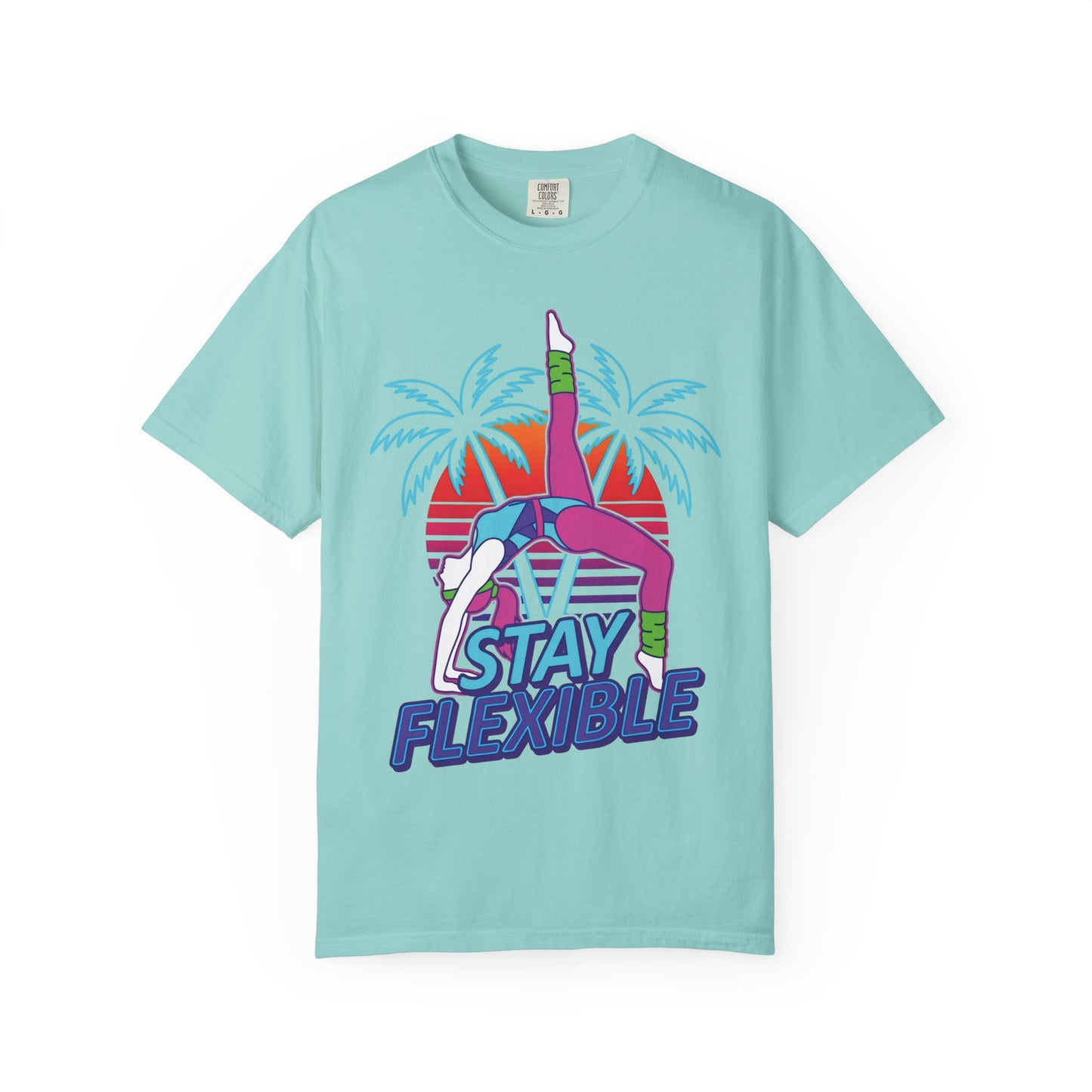 Stay Flexible Retro 80s Backbend Graphic Tee | Vintage Workout Shirt Women