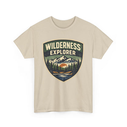 Wilderness Explorer Shield badge Tee | Retro Outdoor Adventure design | Hiking