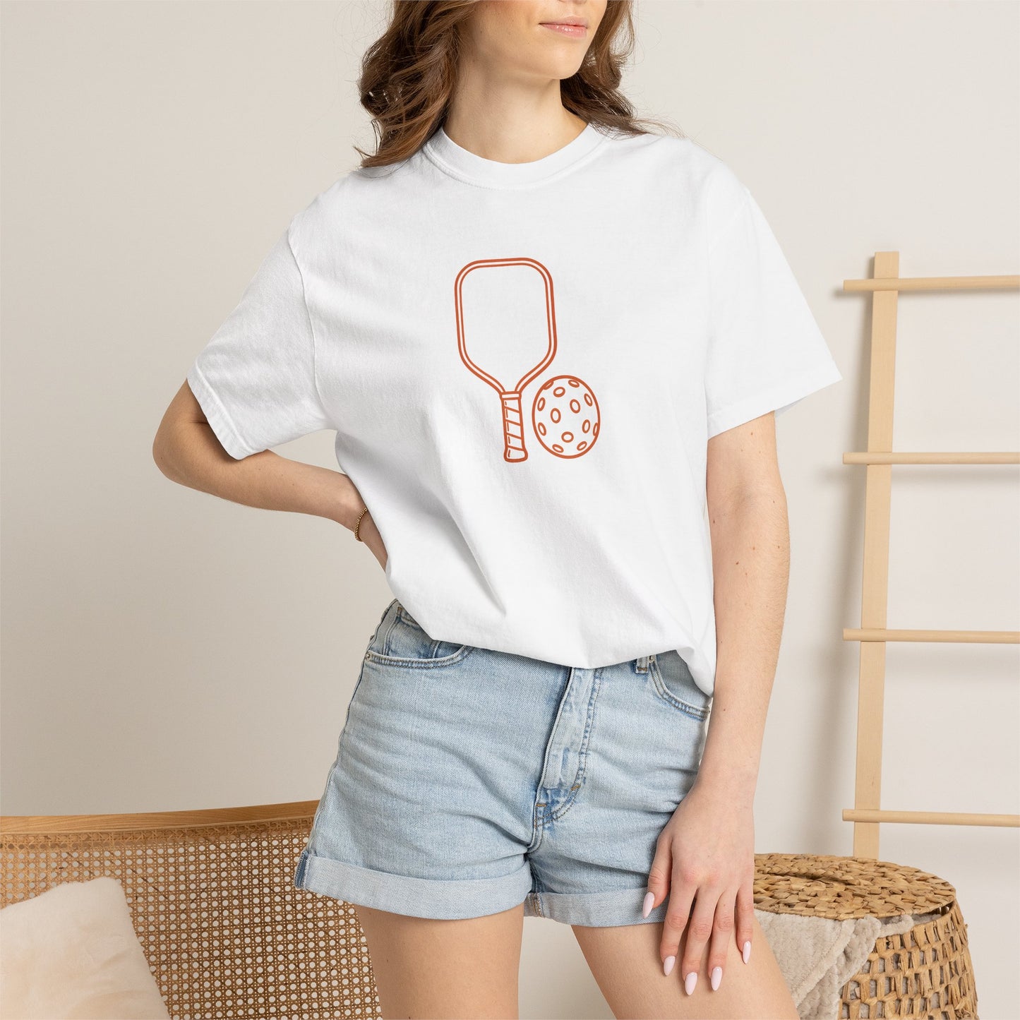 Pickleball Paddle And Ball Icon Tee Minimalist Pickler Unisex T-Shirt