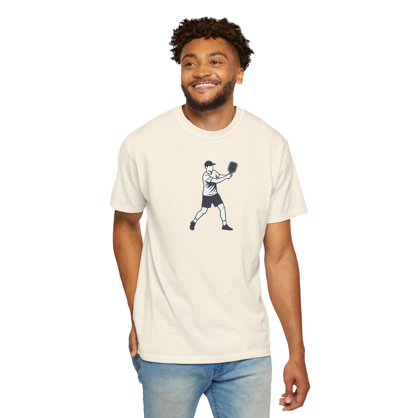 Pickleball Player Silhouette Tee Pickler Minimalist Men's Graphic Shirt