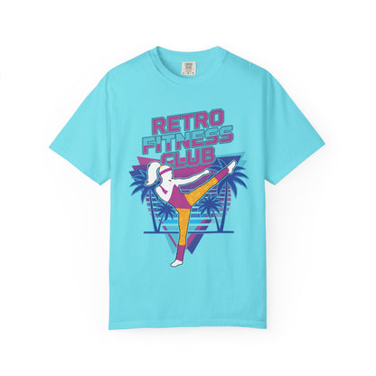 Retro Fitness Club High Kick 80s Tee | Vintage Aerobics Shirt Women