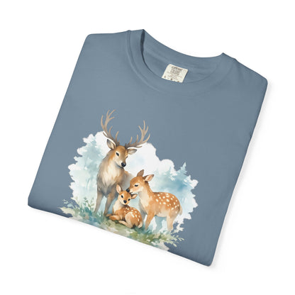 Watercolor Deer Family Tee | Forest Wildlife Art Shirt | Nature Lover Gift | Unisex