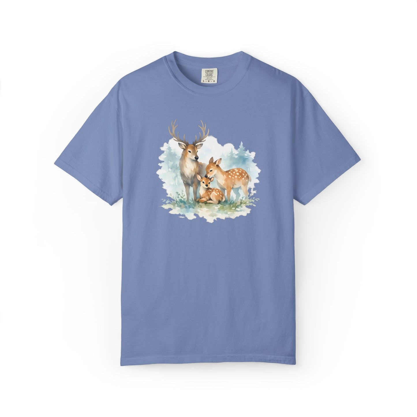 Watercolor Deer Family Tee | Forest Wildlife Art Shirt | Nature Lover Gift | Unisex