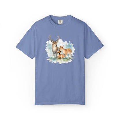 Watercolor Deer Family Tee | Forest Wildlife Art Shirt | Nature Lover Gift | Unisex