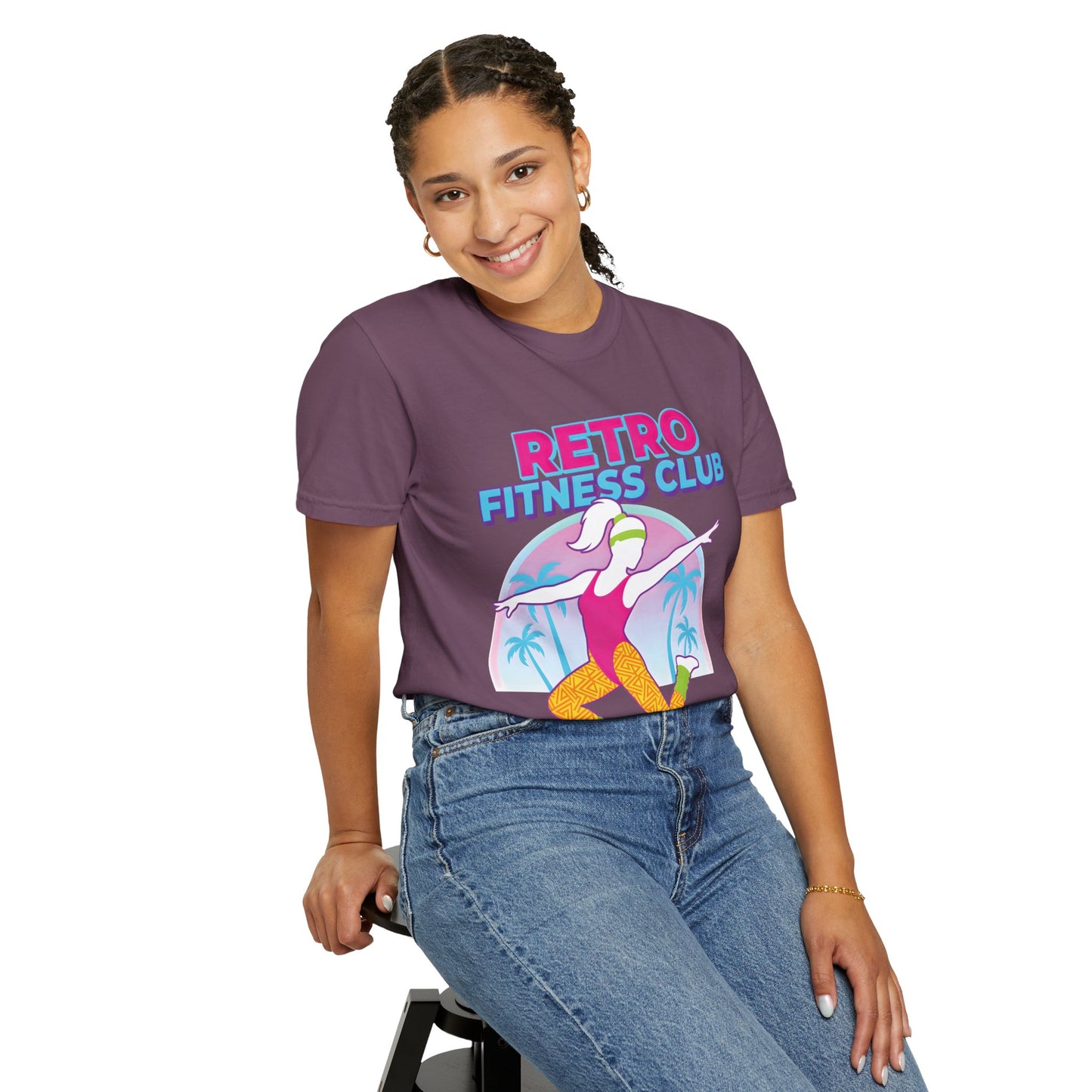 Retro Fitness Club 80s Aerobics Graphic Tee | Vintage Gym Shirt Women