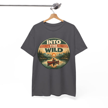 Into the Wild Canoe Badge Tee | Vintage Outdoor Graphic Shirt | Camping Adventure Gift