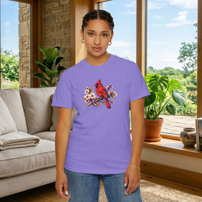 Cardinal Botanical Tee | Vintage Bird Art Shirt | Bird Watcher Gift