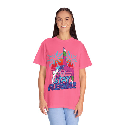 Stay Flexible Retro 80s Backbend Graphic Tee | Vintage Workout Shirt Women