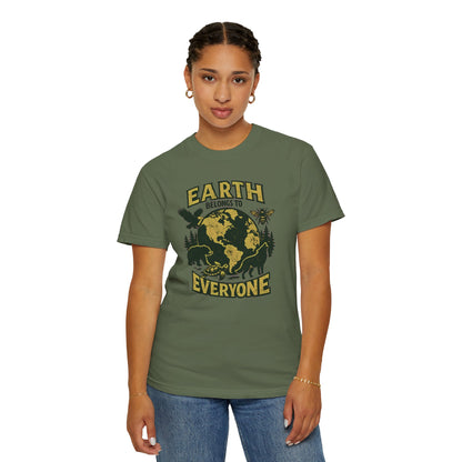 Earth Belongs to Everyone Earth Day Tee | Conservation Art Shirt | Wildlife Gift