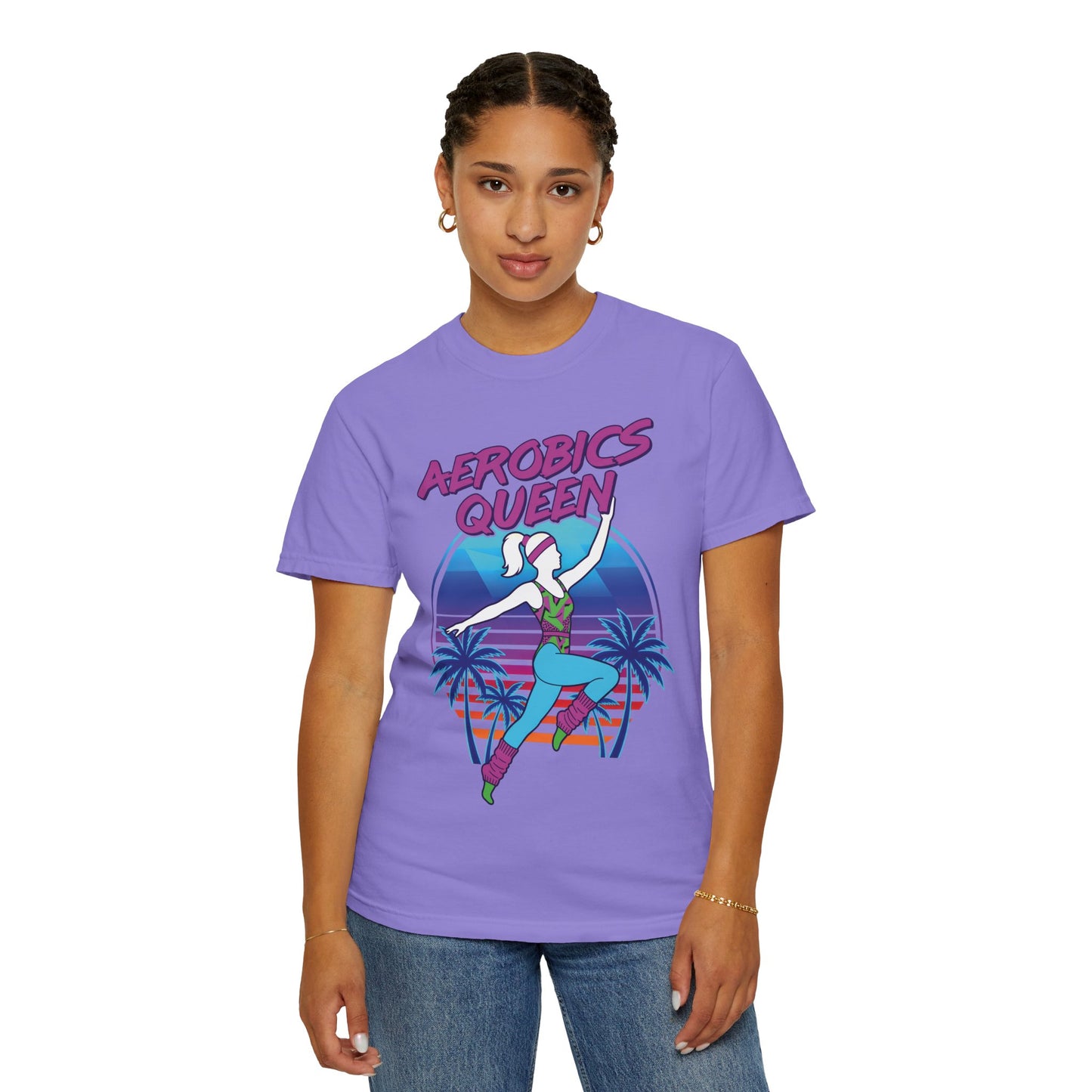 Aerobics Queen Retro 80s Dance Graphic Tee | Vintage Workout Shirt Women