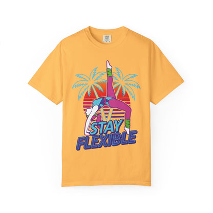 Stay Flexible Retro 80s Backbend Graphic Tee | Vintage Workout Shirt Women