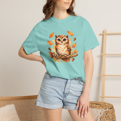 Watercolor Owl Graphic Tee | Autumn Wildlife Art Shirt | Owl Lover Gift