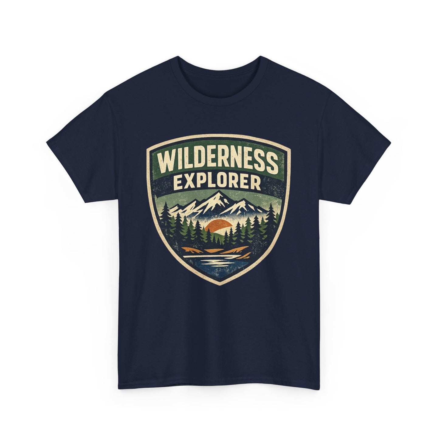 Wilderness Explorer Shield badge Tee | Retro Outdoor Adventure design | Hiking