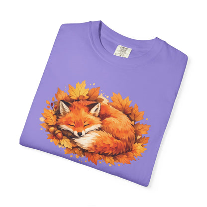 Sleeping Fox Watercolor Graphic Tee | Cozy Woodland Animal Shirt | Nature Lover Gift