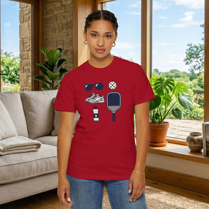 Pickleball Essentials Icon Tee Minimalist Pickler Sport Unisex Graphic Shirt