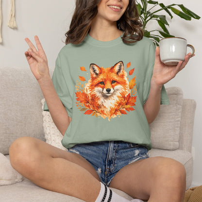 Watercolor Fox Graphic Tee | Autumn Wildlife Art Shirt | Nature Lover Gift | Unisex