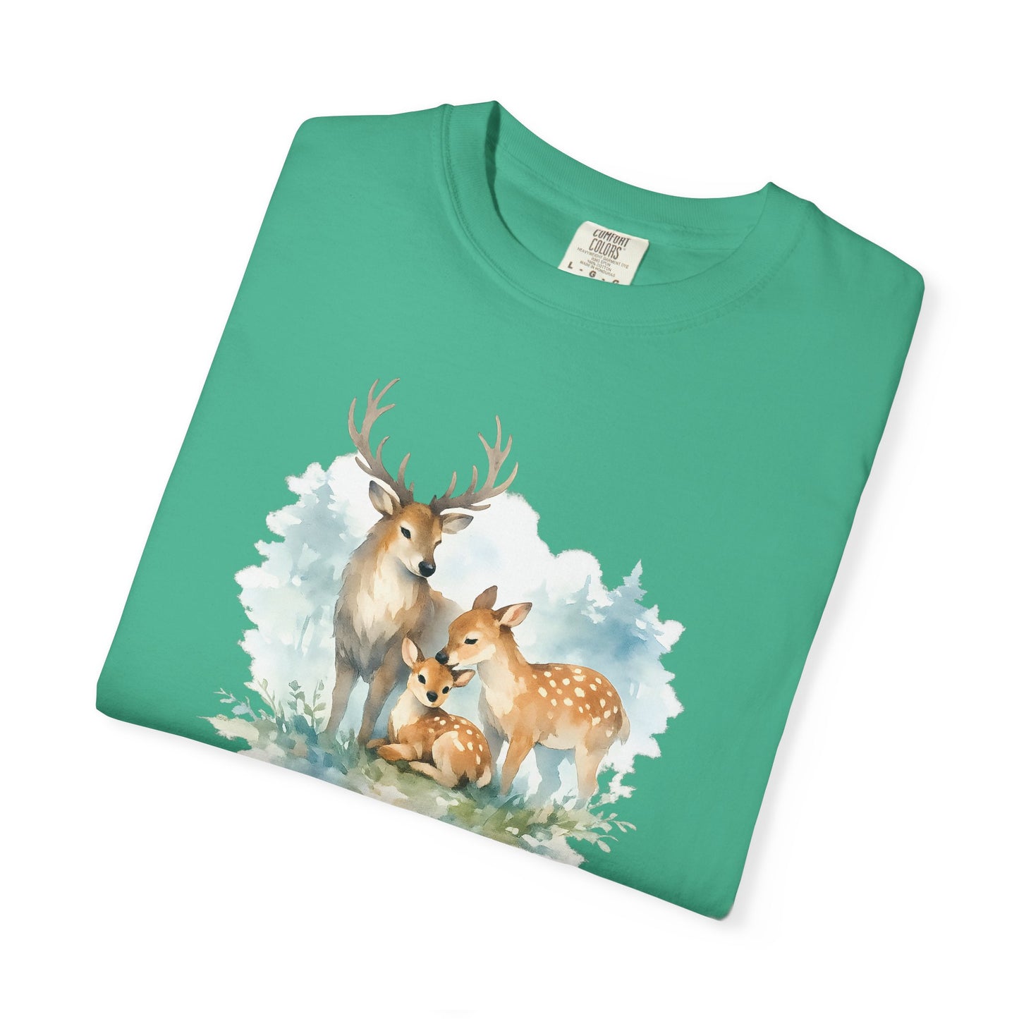 Watercolor Deer Family Tee | Forest Wildlife Art Shirt | Nature Lover Gift | Unisex