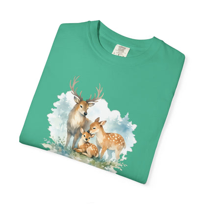 Watercolor Deer Family Tee | Forest Wildlife Art Shirt | Nature Lover Gift | Unisex