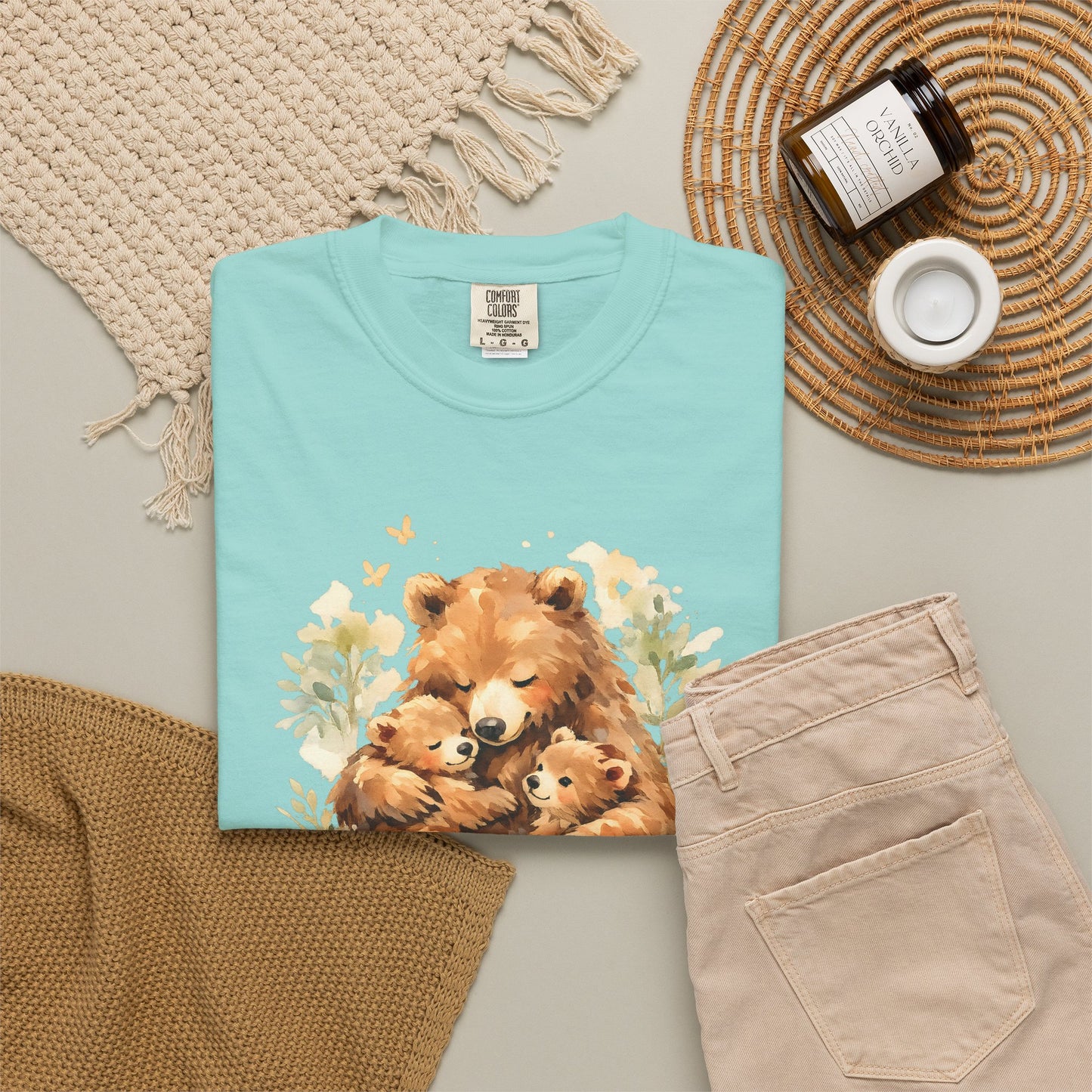 Mother Bear and Cubs Watercolor Tee | Wildlife Art Shirt | Mother Nature Gift | Unisex