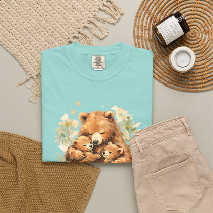 Mother Bear and Cubs Watercolor Tee | Wildlife Art Shirt | Mother Nature Gift | Unisex