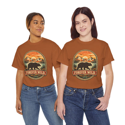 Grizzly Bear Forever Wild Badge Tee | Vintage National Park Shirt | Nature Lover Gift