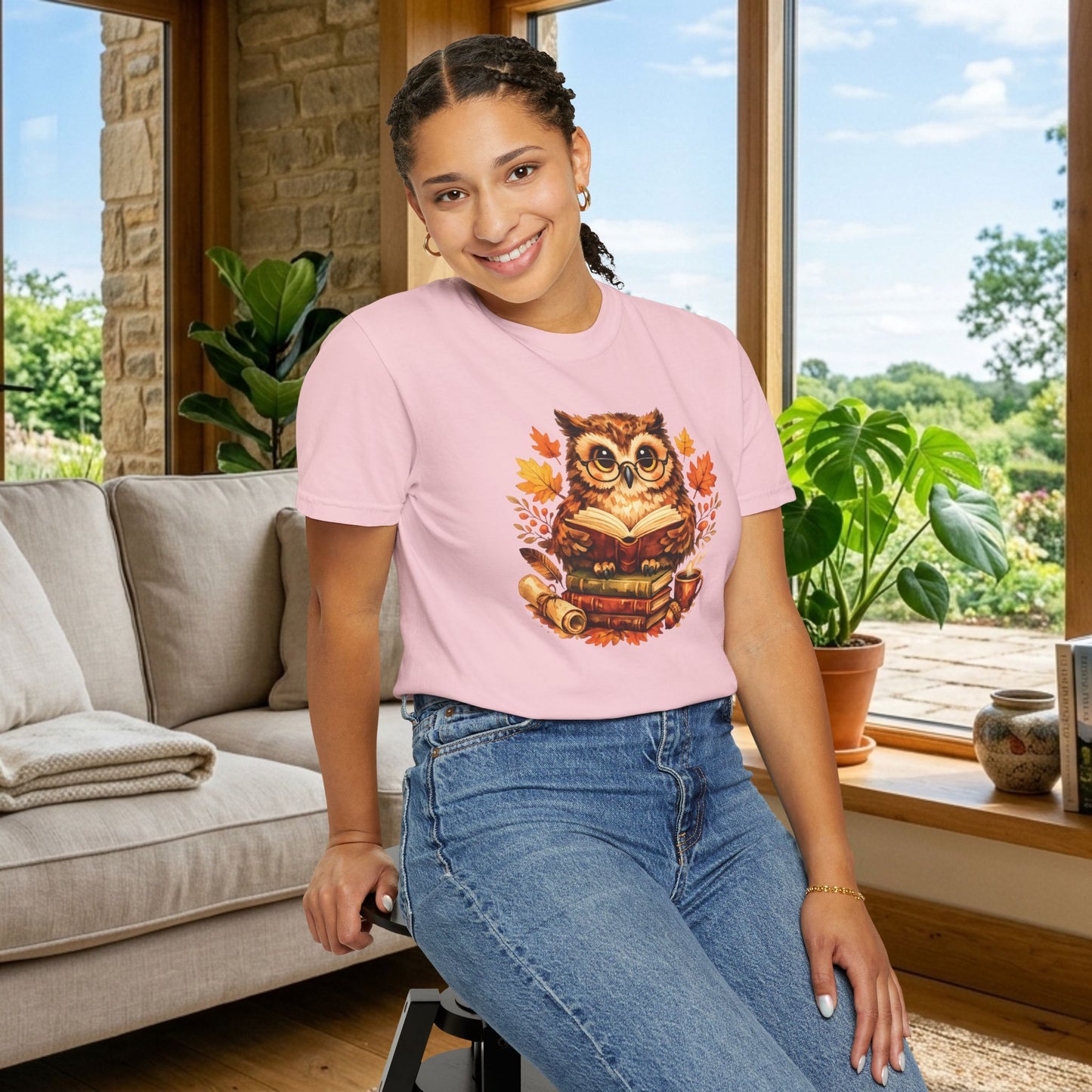 Wise Owl Watercolor Humor Tee | Book Lover Nature Shirt | Whimsical Wildlife Gift