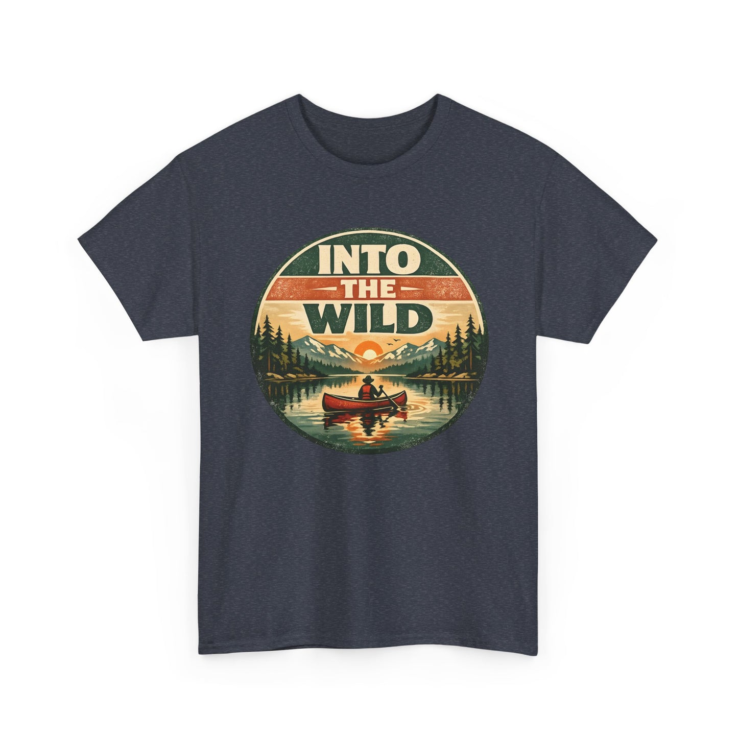 Into the Wild Canoe Badge Tee | Vintage Outdoor Graphic Shirt | Camping Adventure Gift