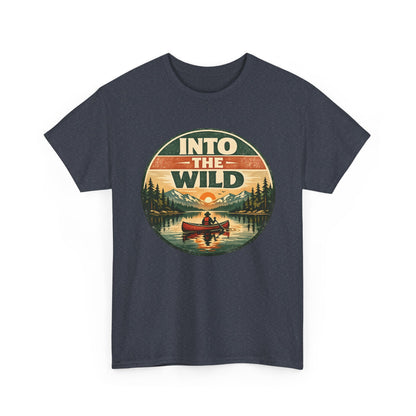 Into the Wild Canoe Badge Tee | Vintage Outdoor Graphic Shirt | Camping Adventure Gift