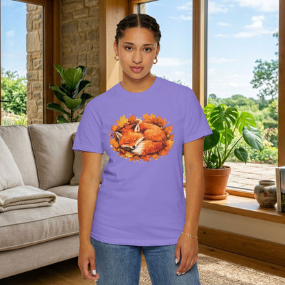 Sleeping Fox Watercolor Graphic Tee | Cozy Woodland Animal Shirt | Nature Lover Gift
