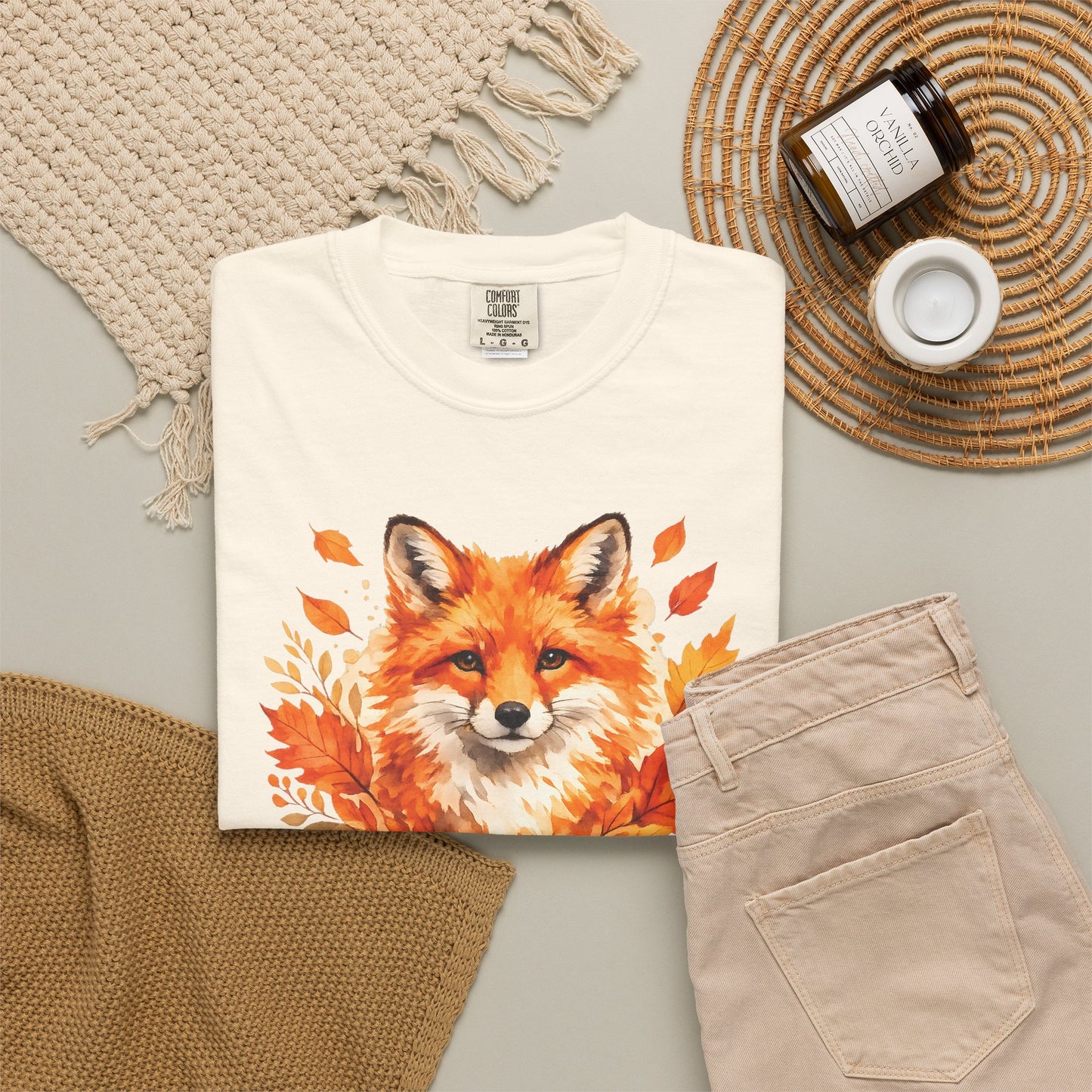 Watercolor Fox Graphic Tee | Autumn Wildlife Art Shirt | Nature Lover Gift | Unisex