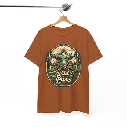 Wild and Free Badge Tee | Vintage Adventure Shirt | Outdoor Explorer Gift