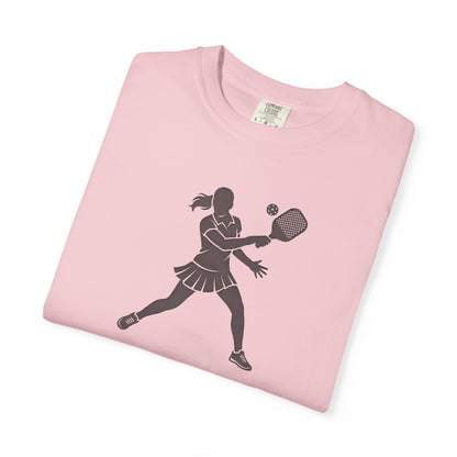 Pickleball Female Silhouette Icon Tee Minimalist Pickler Graphic Women T-Shirt