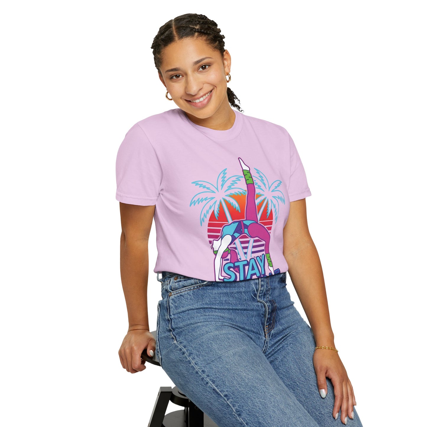 Stay Flexible Retro 80s Backbend Graphic Tee | Vintage Workout Shirt Women