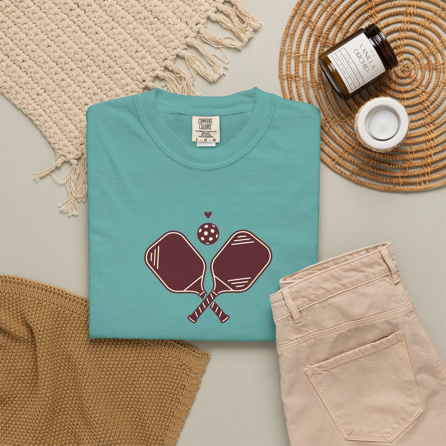 Pickleball Heart Icon Tee Pickler Love Minimalist Graphic Unisex Shirt