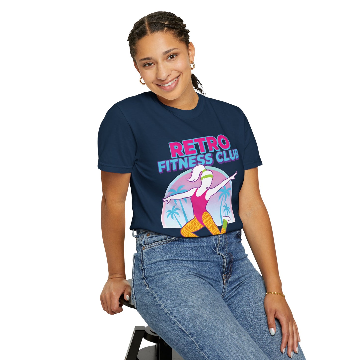 Retro Fitness Club 80s Aerobics Graphic Tee | Vintage Gym Shirt Women