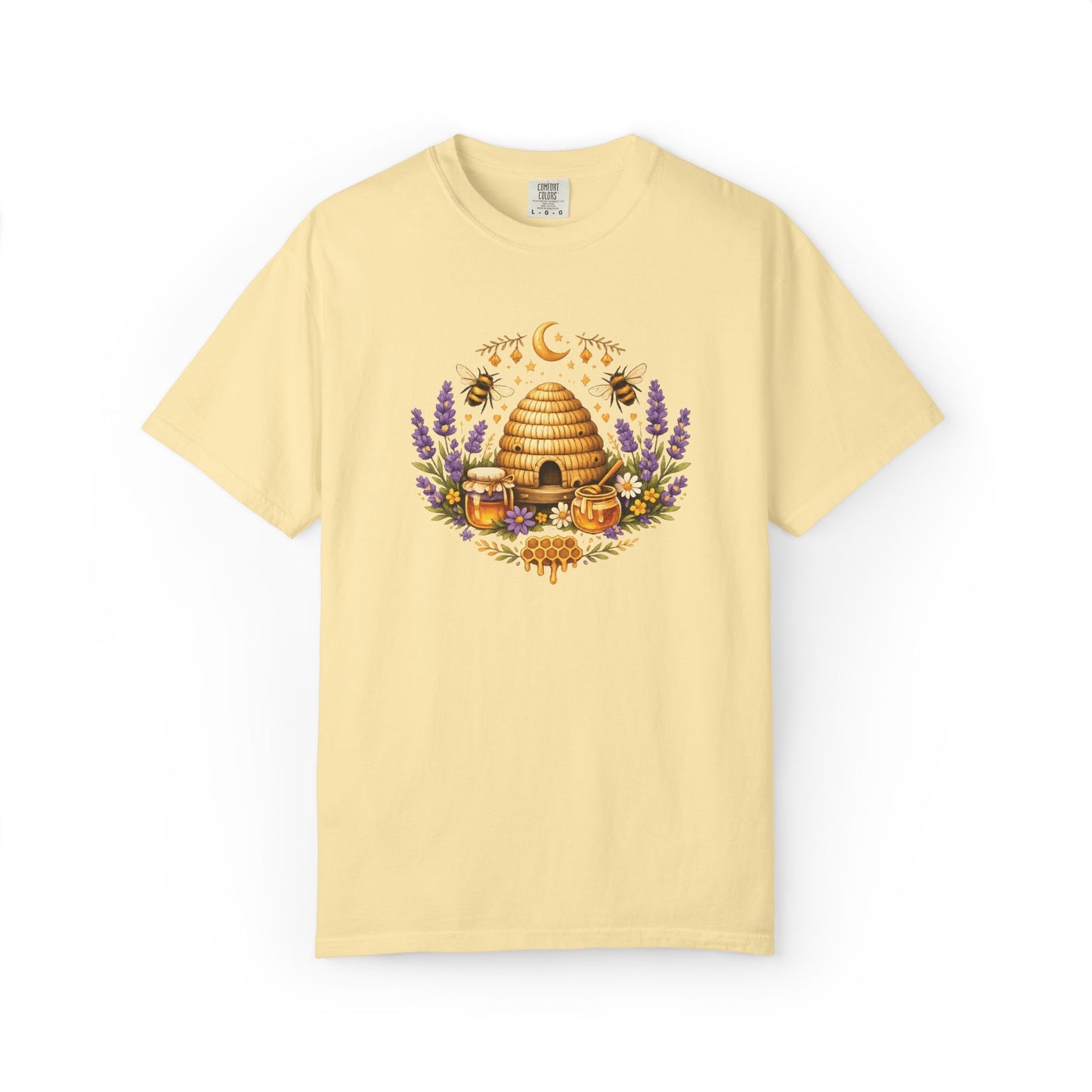 Beehive Honey and Lavender Tee | Vintage Nature Art Shirt | Botanical Garden Gift