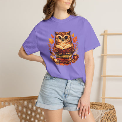 Wise Owl Watercolor Humor Tee | Book Lover Nature Shirt | Whimsical Wildlife Gift