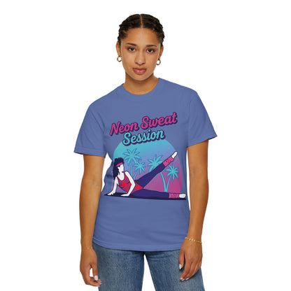 Neon Sweat Session Retro 80s Aerobics Graphic Tee | Vintage Workout Shirt