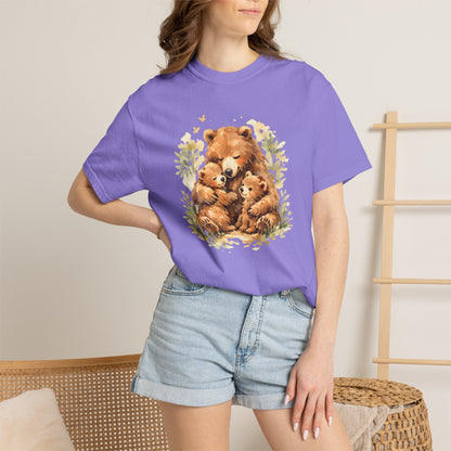 Mother Bear and Cubs Watercolor Tee | Wildlife Art Shirt | Mother Nature Gift | Unisex